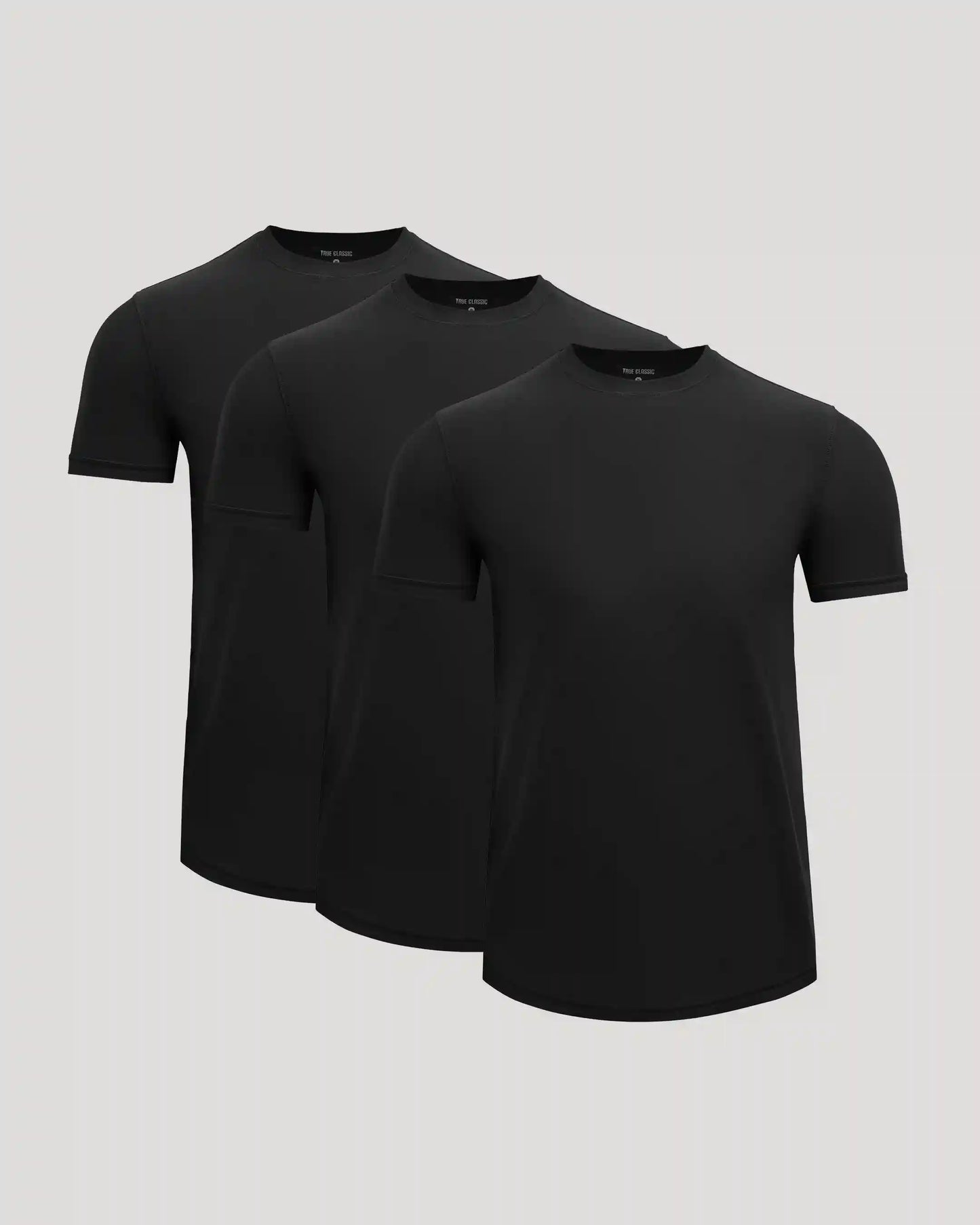 All Black Active Curved Hem Crew 3-Pack