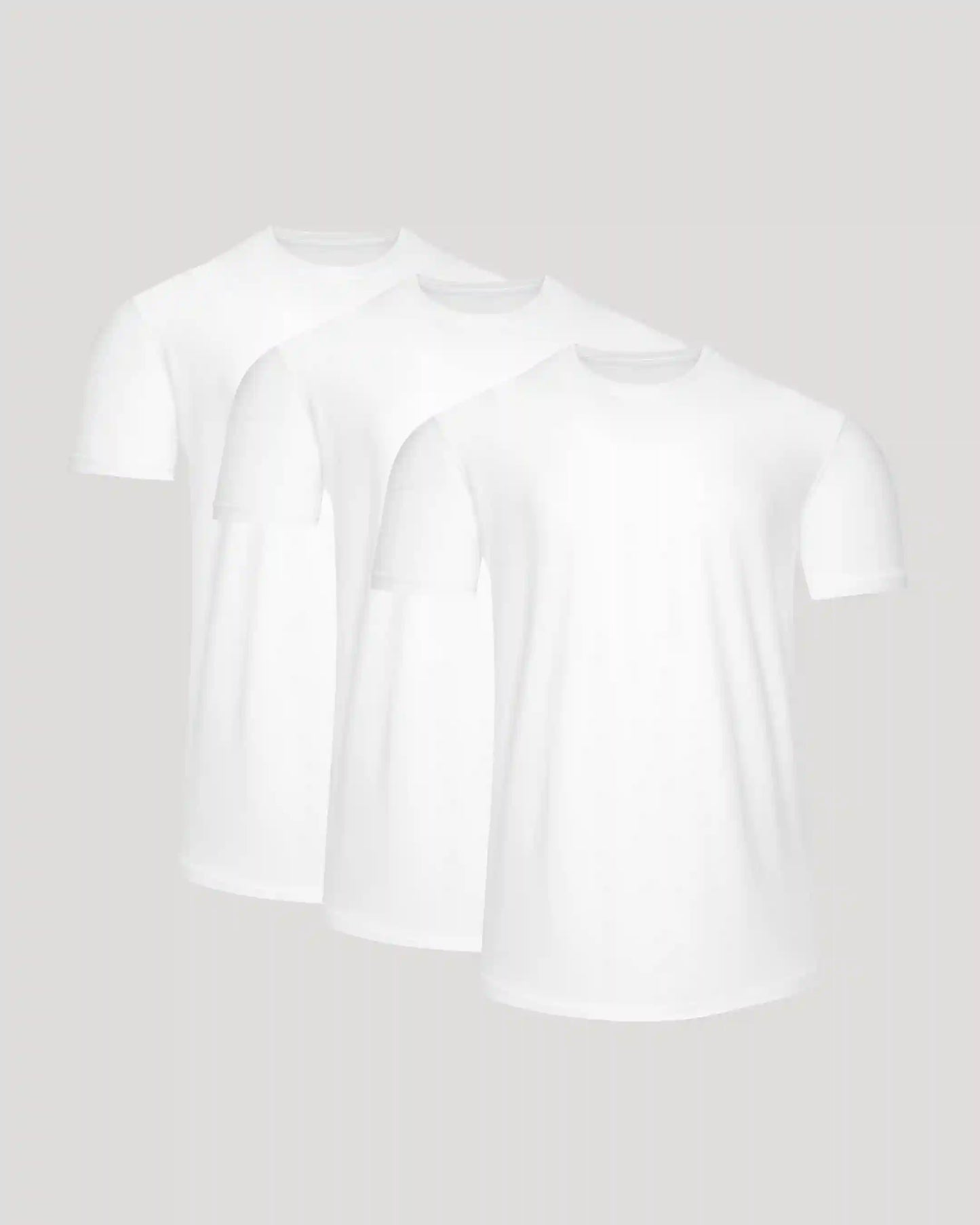 All White Active Curved Hem Crew 3-Pack