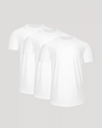 All White Active Curved Hem Crew 3-Pack