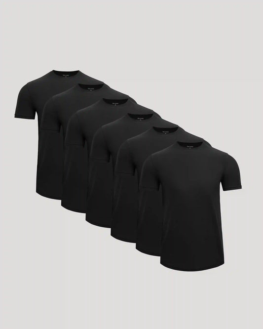 All Black Active Curved Hem Crew 6-Pack
