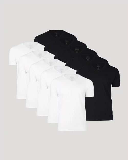 Black & White V-Neck 10-Pack