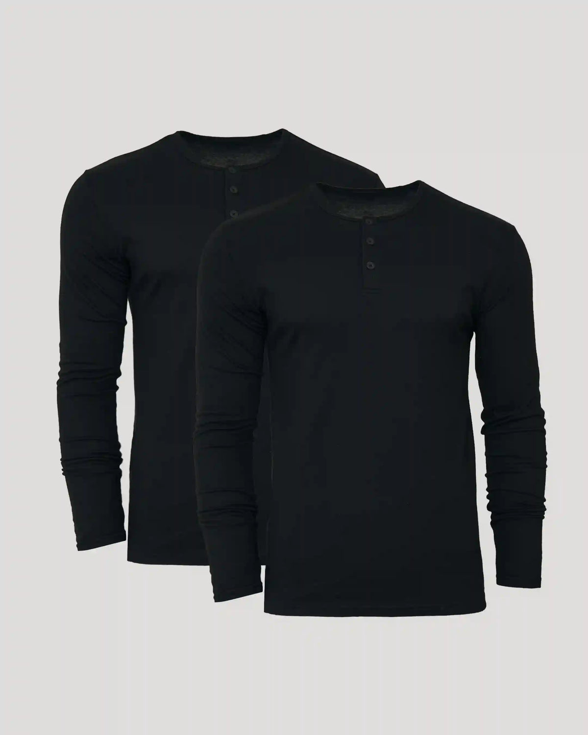 All Black Classic Henley 2-Pack