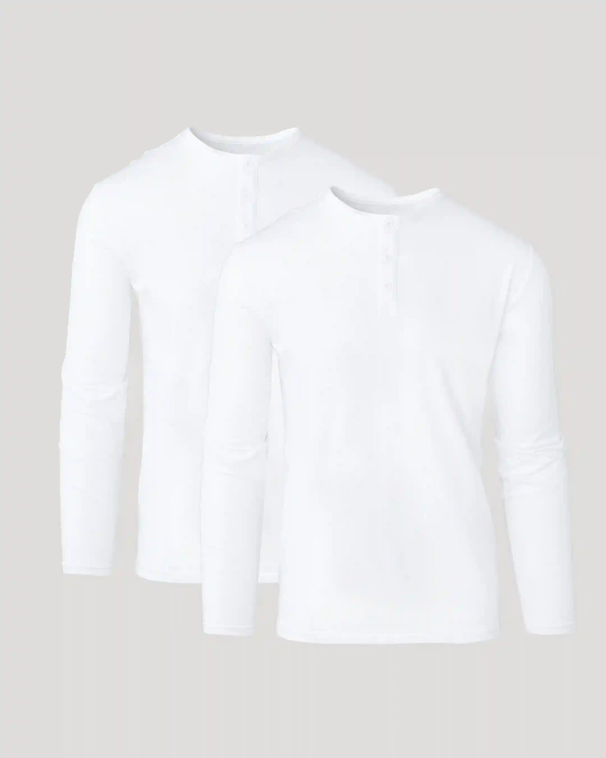 All White Classic Henley 2-Pack
