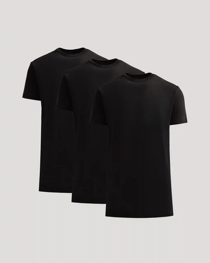 All Black Tall Heavyweight Crew 3-Pack