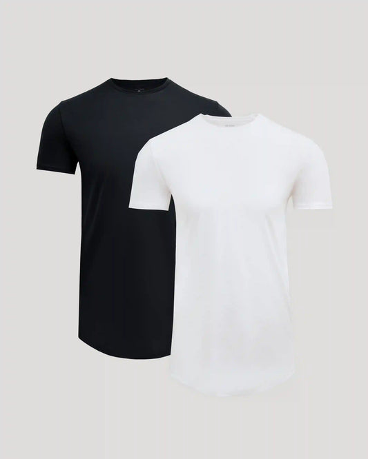 Tall Pima Cotton Blend Curved Hem Crew 2-Pack