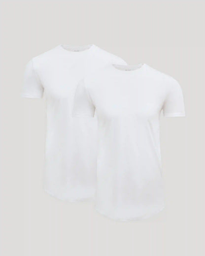 Tall Pima Cotton Blend Curved Hem Crew 2-Pack