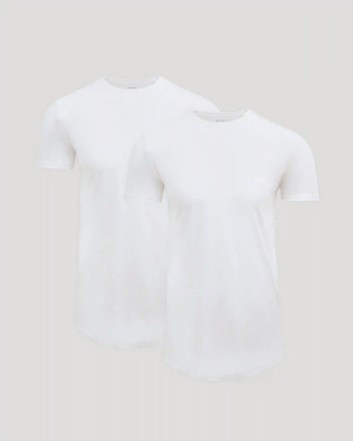 Tall Pima Cotton Blend Curved Hem Crew 2-Pack