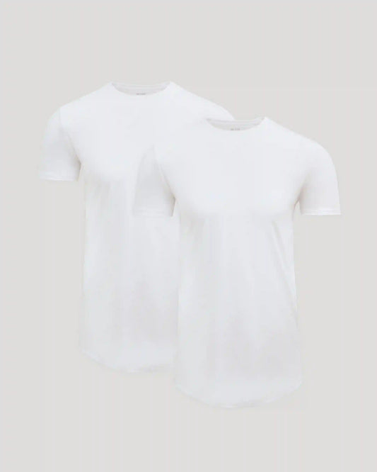 Tall Pima Cotton Blend Curved Hem Crew 2-Pack