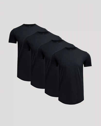 Tall Pima Cotton Blend Curved Hem Crew 4-Pack