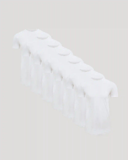 Tall Pima Cotton Blend Curved Hem Crew 7-Pack