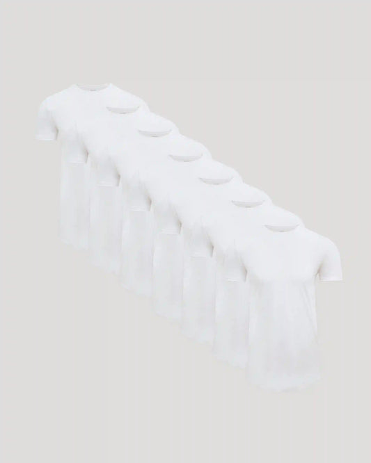 Tall Pima Cotton Blend Curved Hem Crew 7-Pack