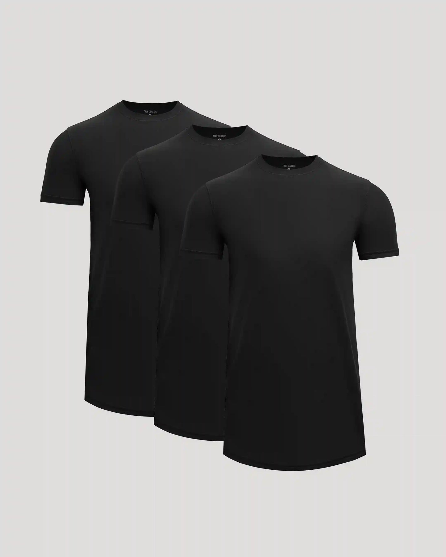 All Black Tall Active Curved Hem Crew 3-Pack