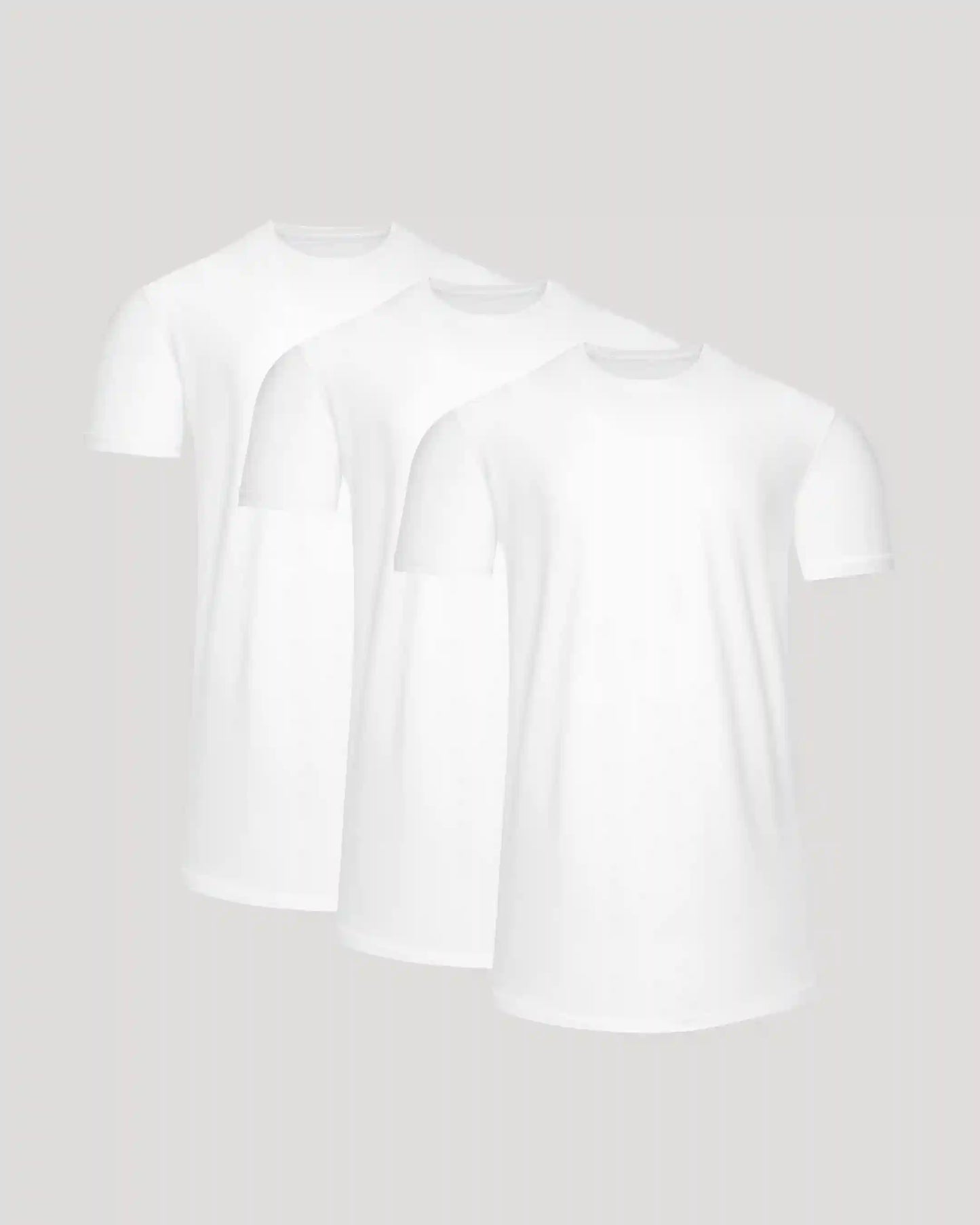 All White Tall Active Curved Hem Crew 3-Pack