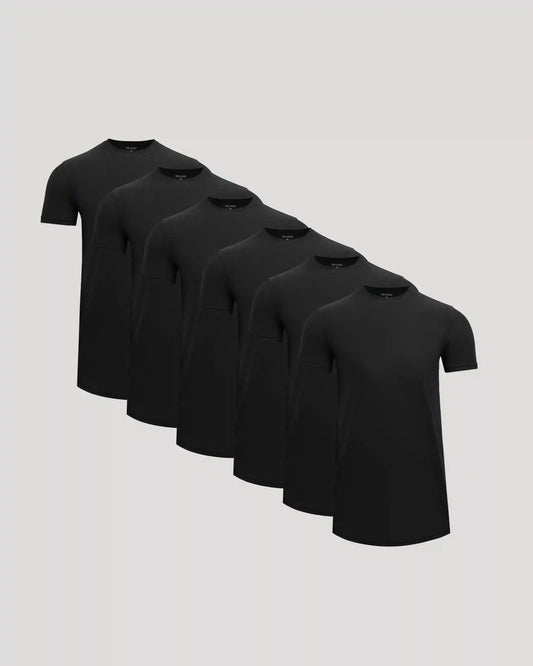All Black Tall Active Curved Hem Crew 6-Pack