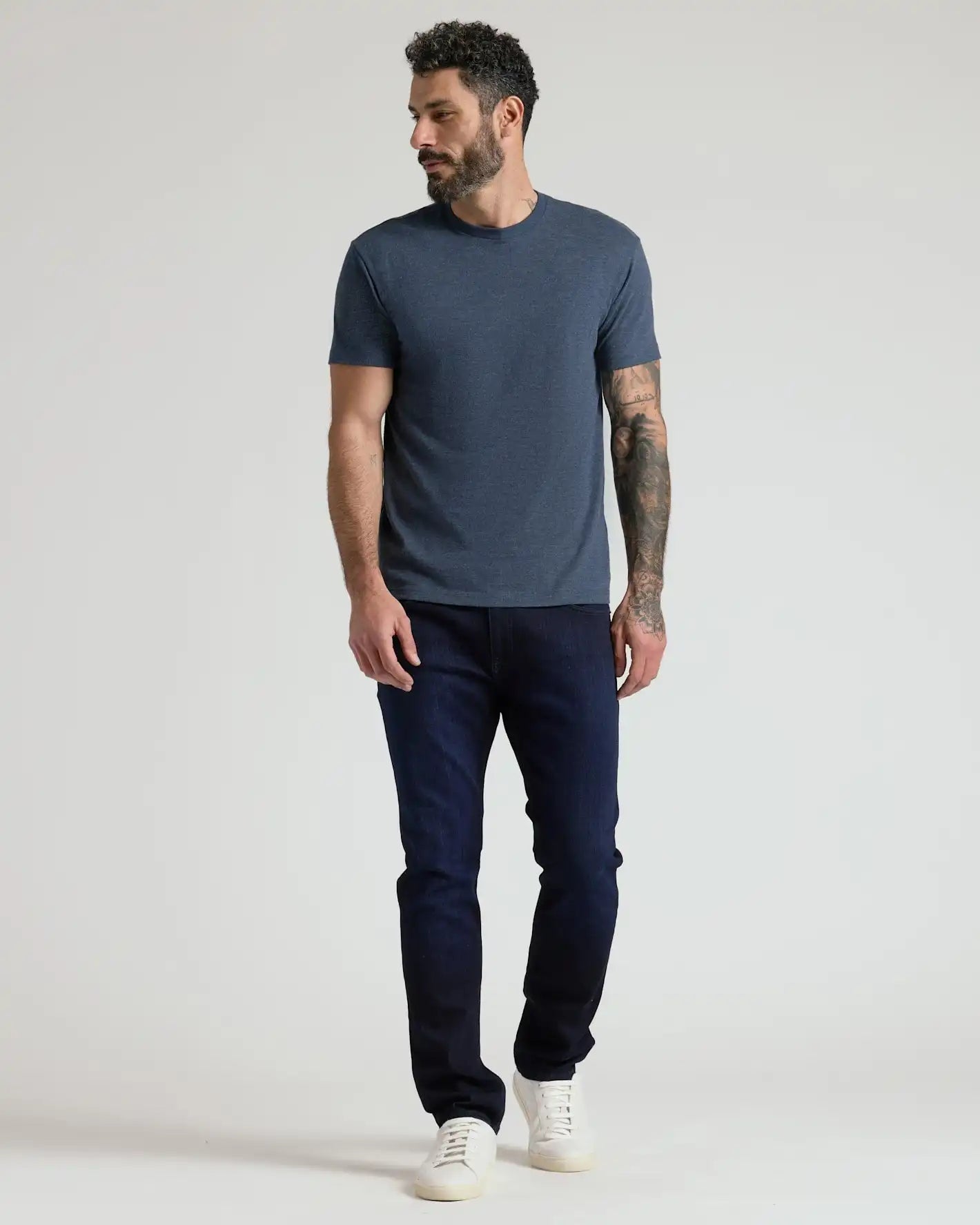 Heather Navy Classic Crew Neck