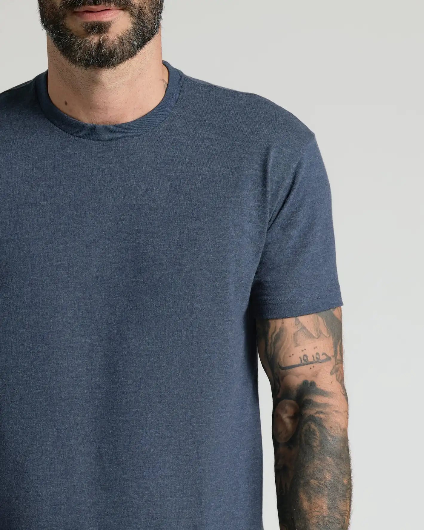 Heather Navy Classic Crew Neck