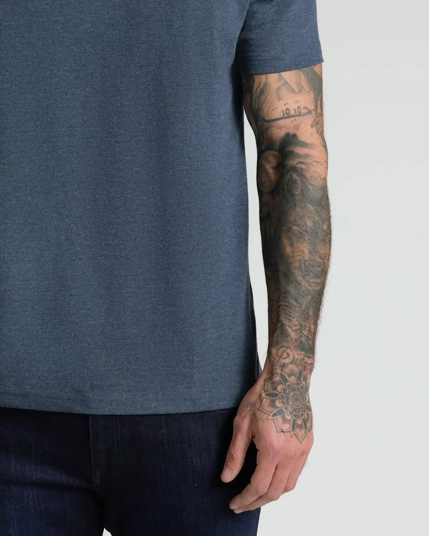 Heather Navy Classic Crew Neck