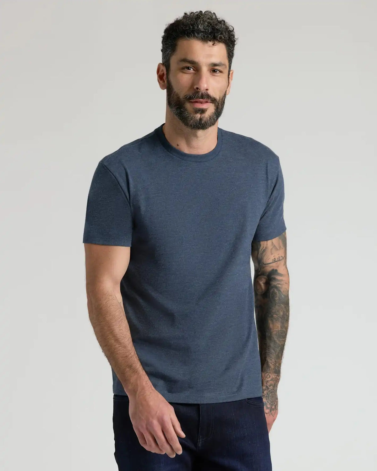 Heather Navy Classic Crew Neck