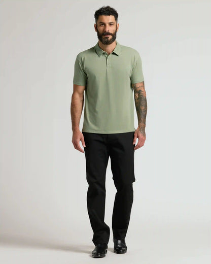 Dark Heather Bay Green Classic Polo