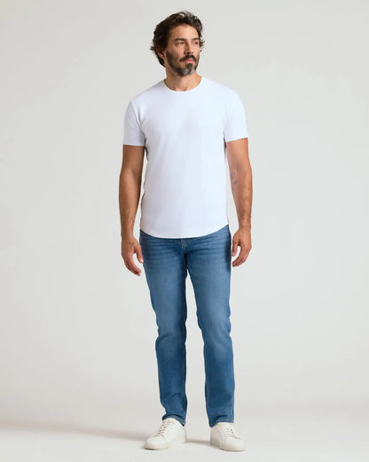 Pima Cotton Blend Curved Hem Crew 2-Pack