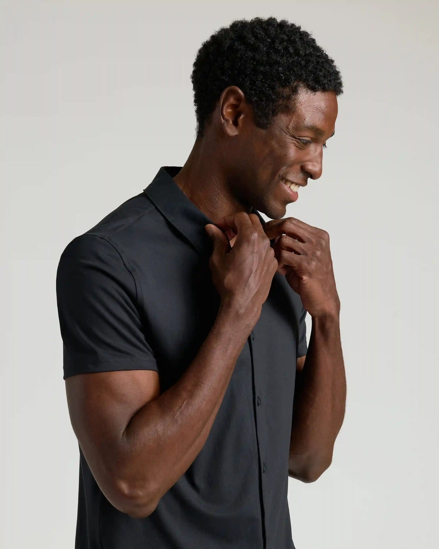 Black Short Sleeve Comfort Knit Shirt
