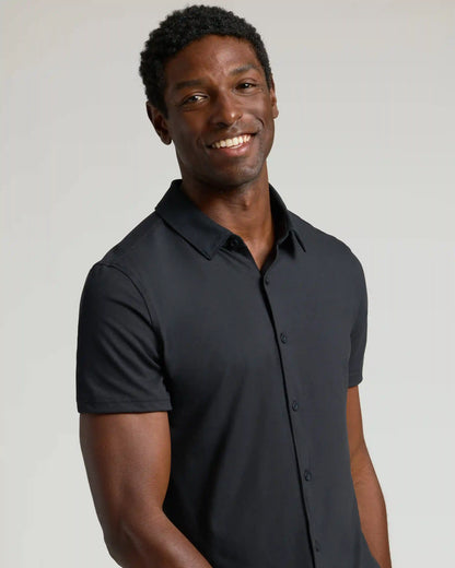 Black Short Sleeve Comfort Knit Shirt