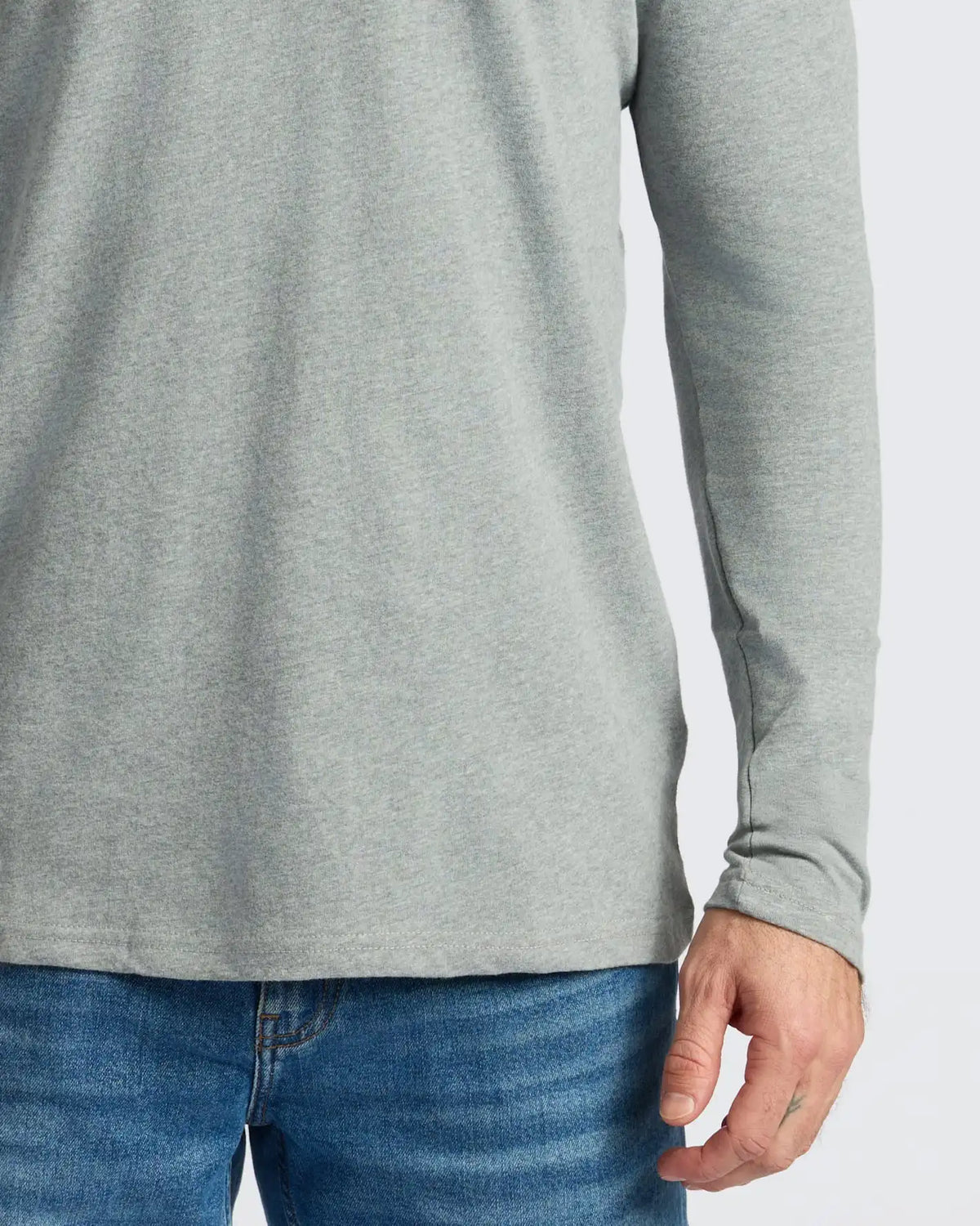 Heather Gray Classic Long Sleeve Crew Neck