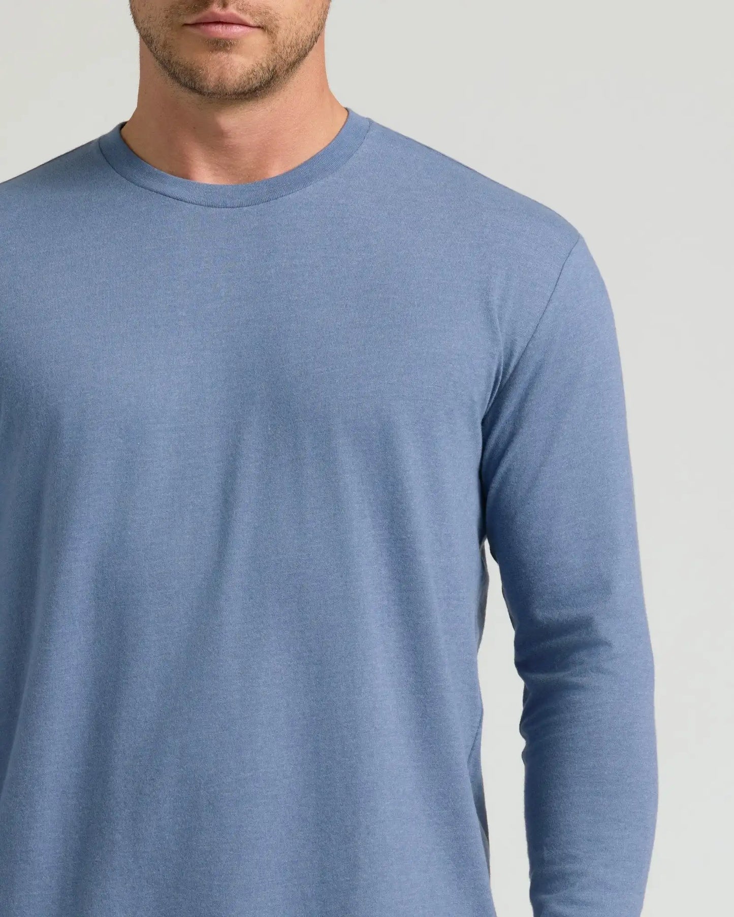 Dark Heather Vintage Navy Classic Long Sleeve Crew Neck