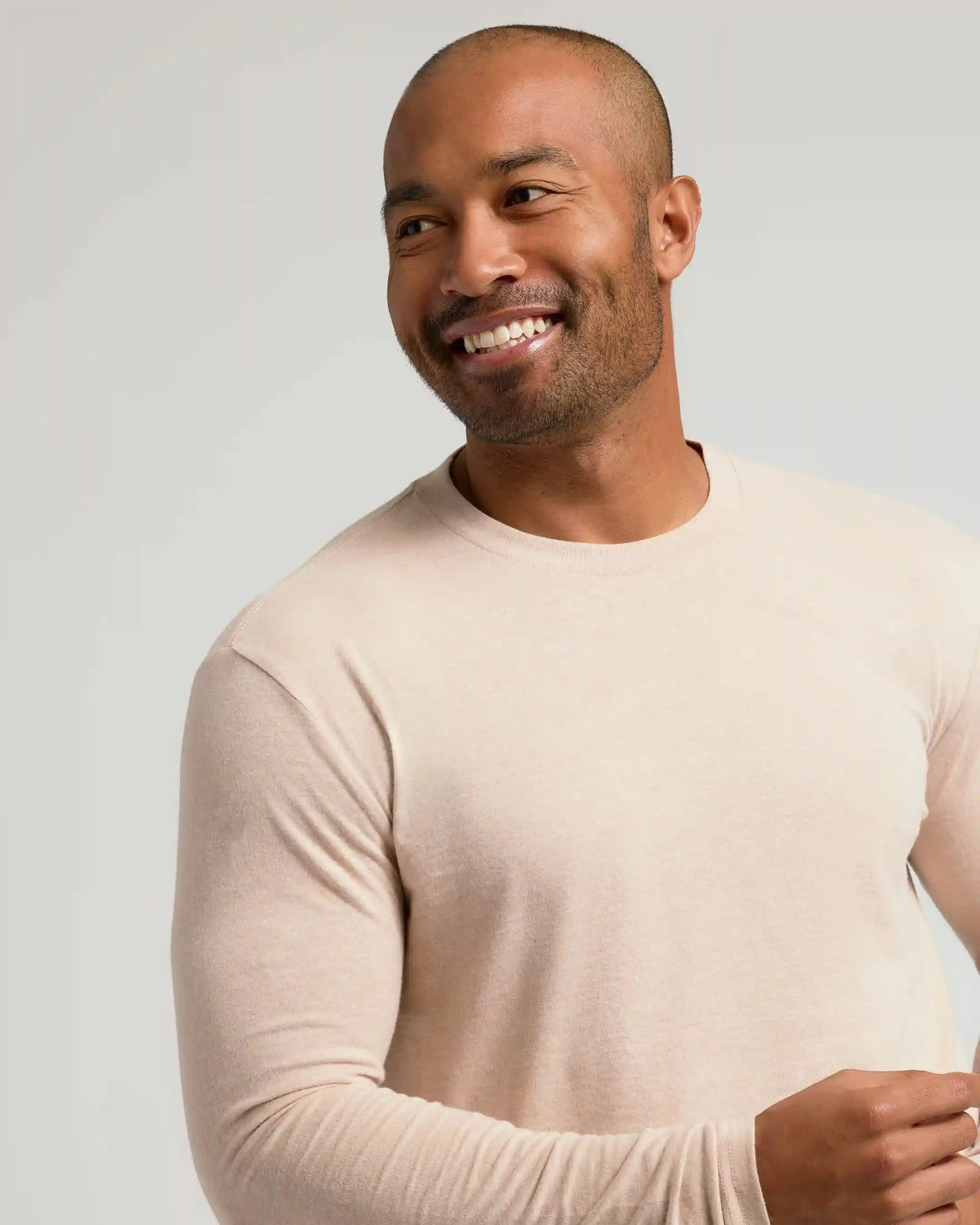 Heather Camel Classic Long Sleeve Crew Neck