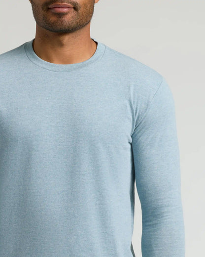 Heather Sapphire Classic Long Sleeve Crew Neck