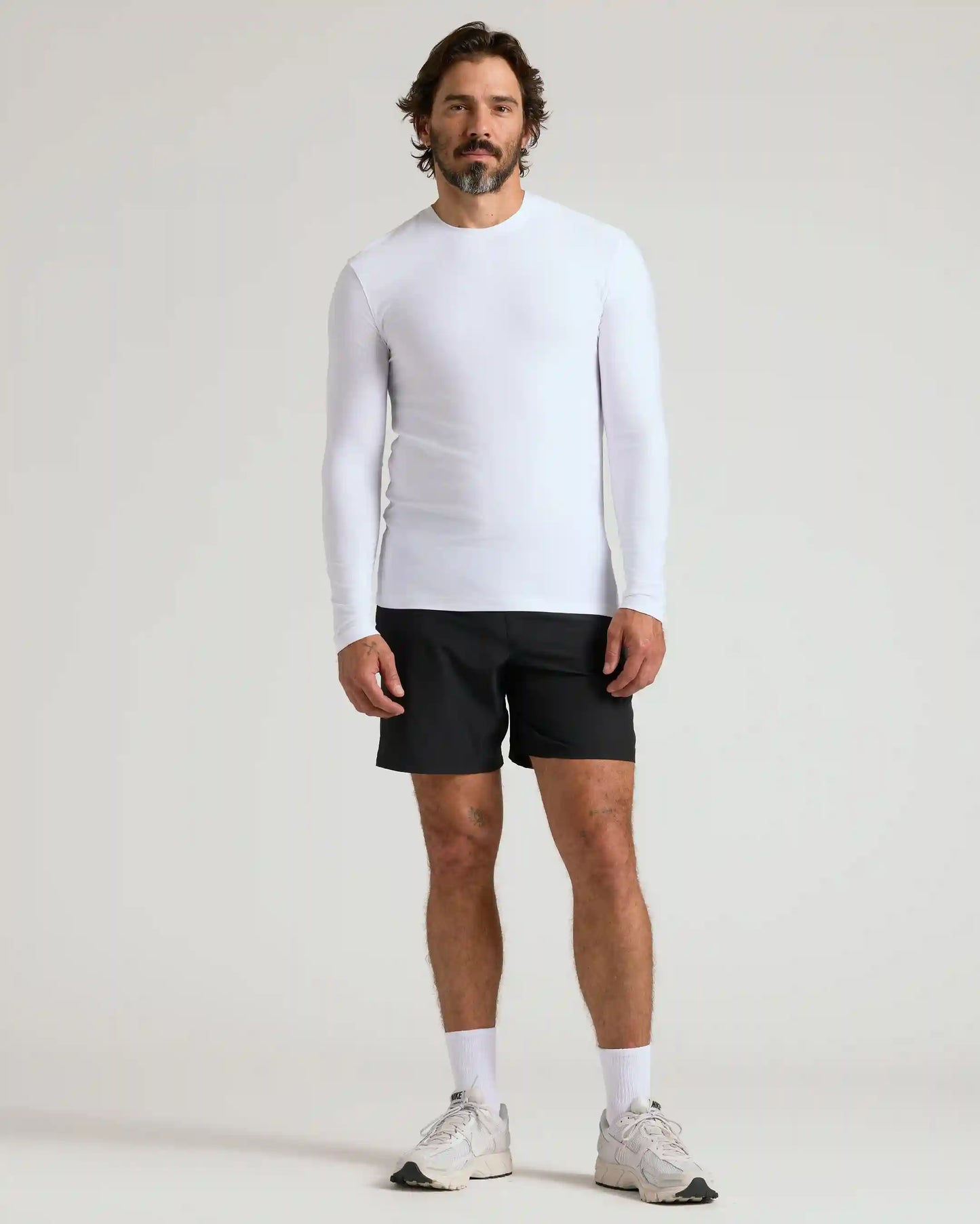 White Active Long Sleeve Crew T-Shirt