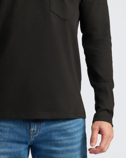 Black Heavyweight Long Sleeve Pocket Crew 2-PacK