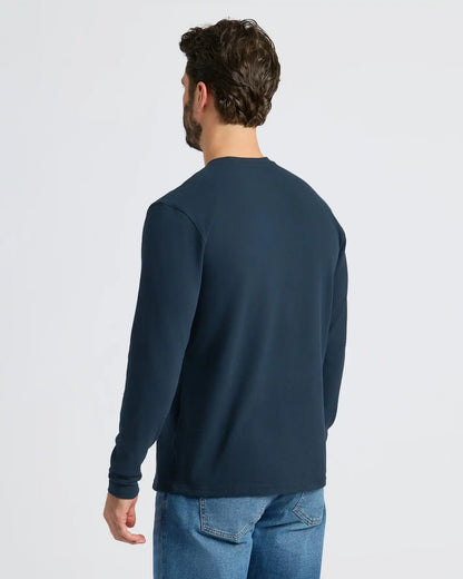 Navy Heavyweight Long Sleeve Pocket Crew