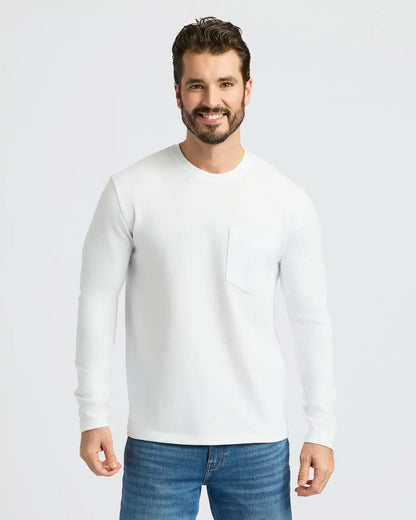 Black & White Heavyweight Long Sleeve Pocket Crew 2-Pack