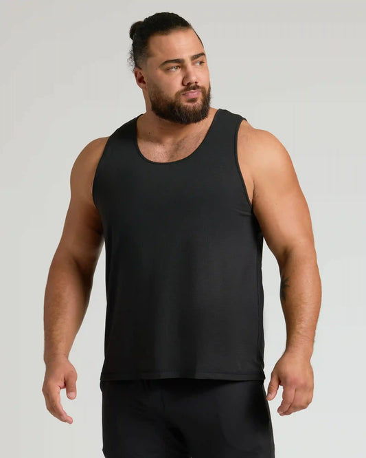 Black Sleeveless Active Mesh Tank