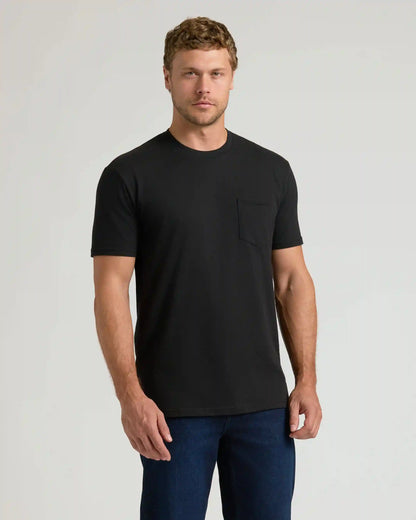 Black Pocket Crew Tee