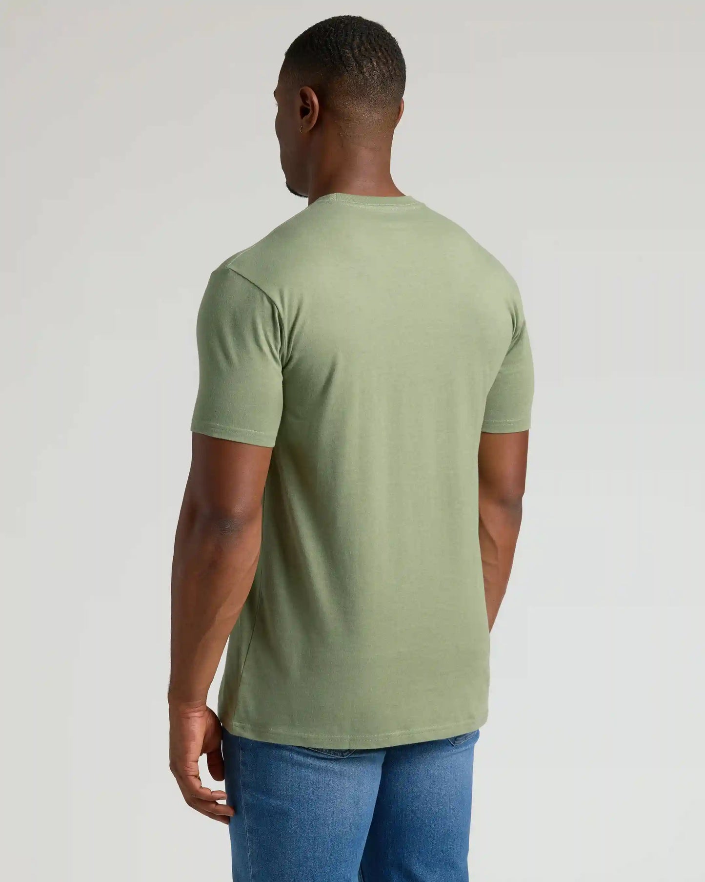 Dark Heather Bay Green Tall Straight Hem Crew Neck T Shirt