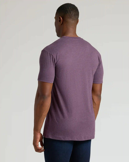 Dark Heather Plum Tall Straight Hem Crew Neck T-Shirt