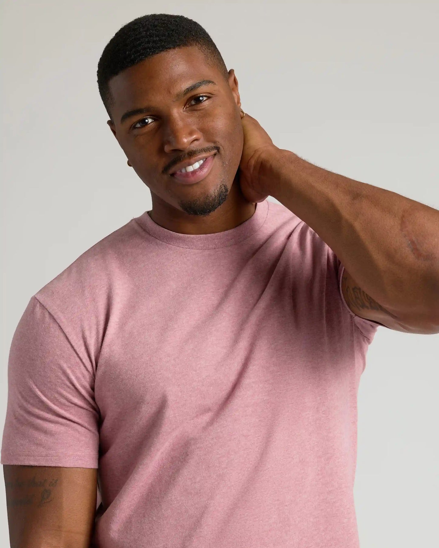 Light Heather Boysenberry Tall Straight Hem Crew Neck T-Shirt