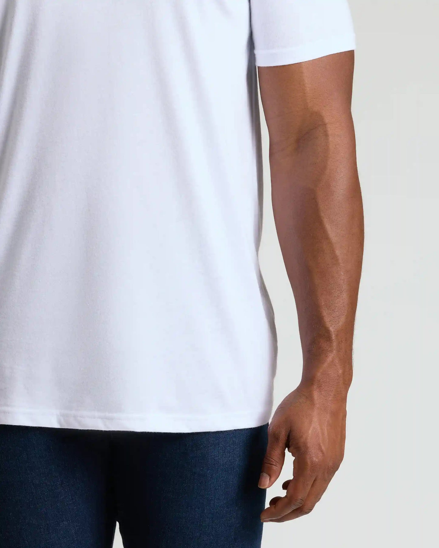 White Tall Straight Hem Crew Neck T-Shirt