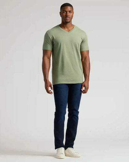 Dark Heather Bay Green Tall Classic V-Neck