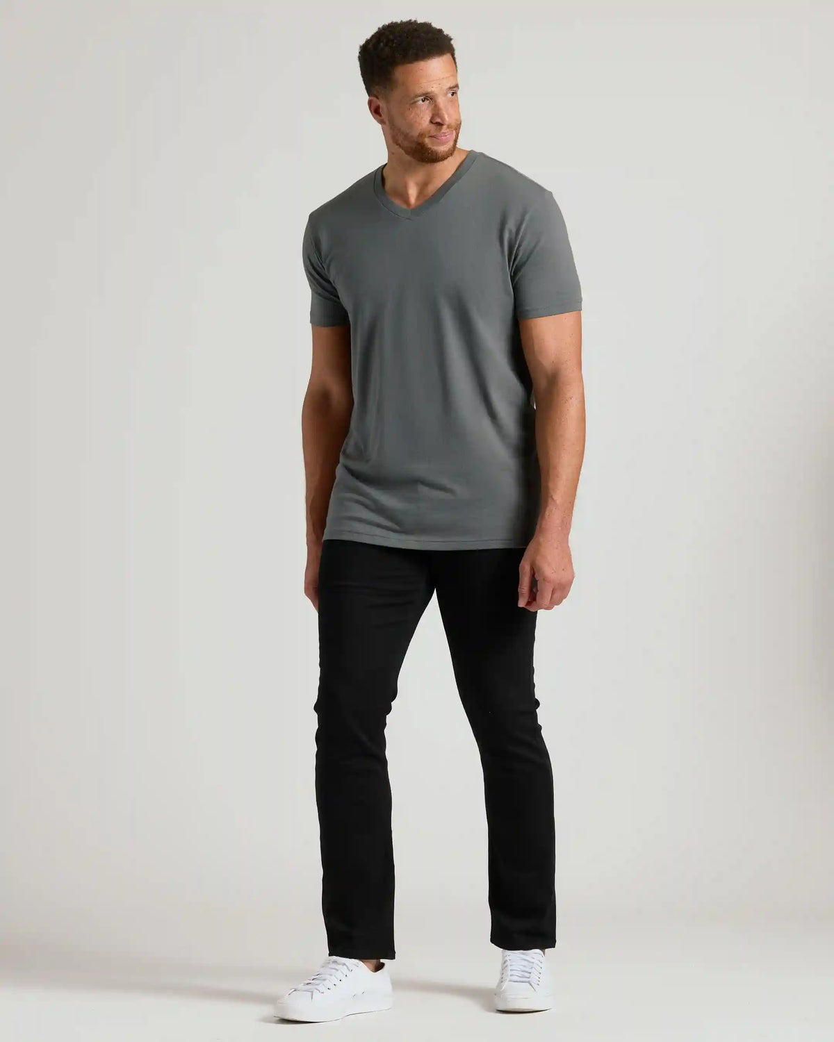 Carbon Tall Short Sleeve Classic V-Neck