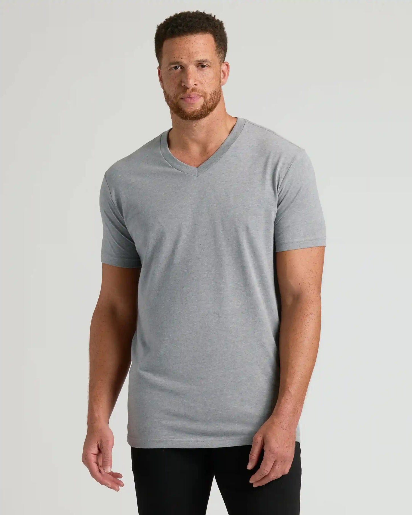 Heather Gray Tall Short Sleeve Classic V-Neck
