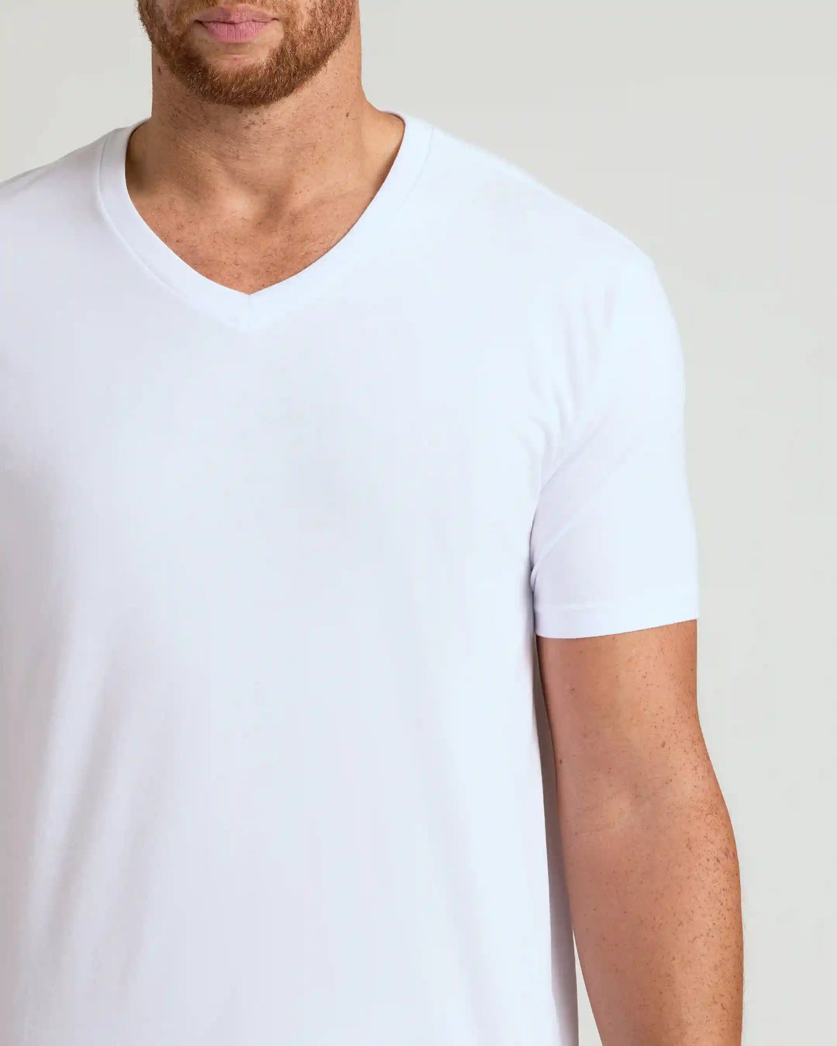 White Tall Short Sleeve Classic V-Neck