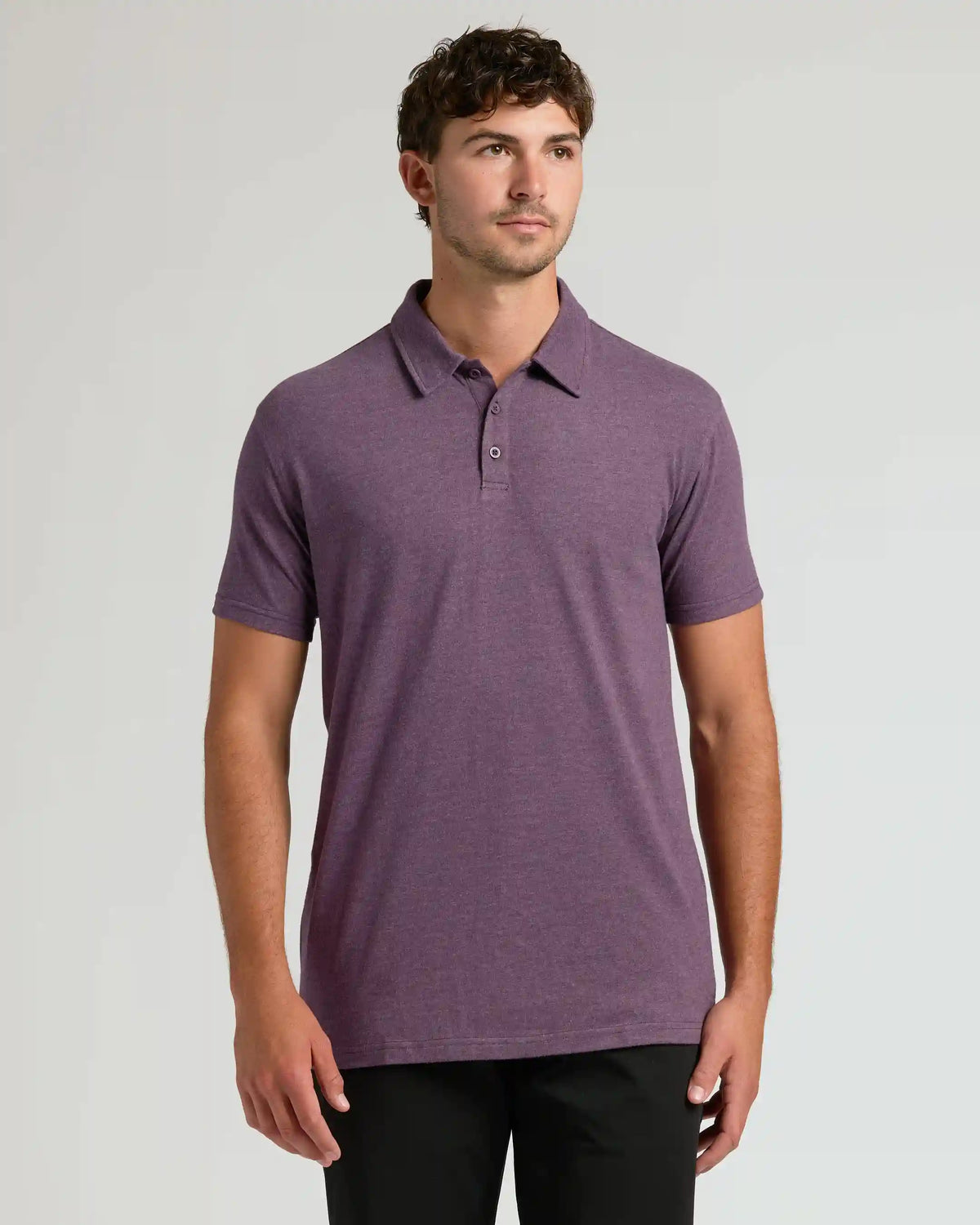 Dark Heather Plum Short Sleeve Tall Polo