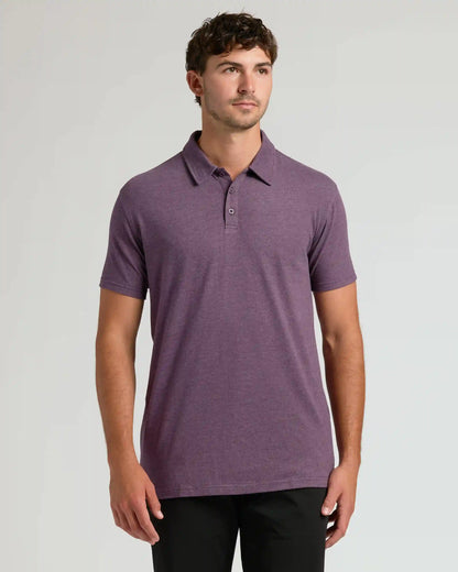Dark Heather Plum Short Sleeve Tall Polo