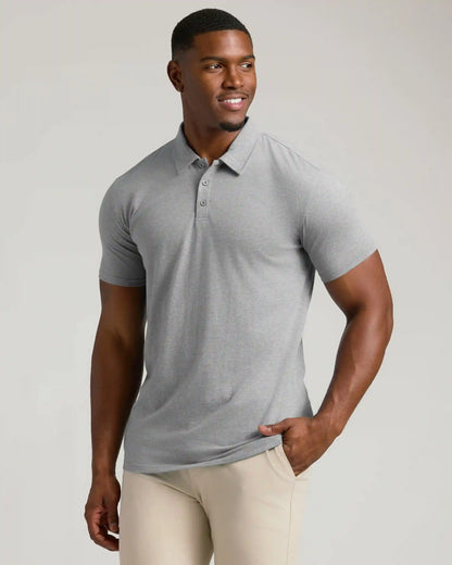 Heather Gray Short Sleeve Tall Polo