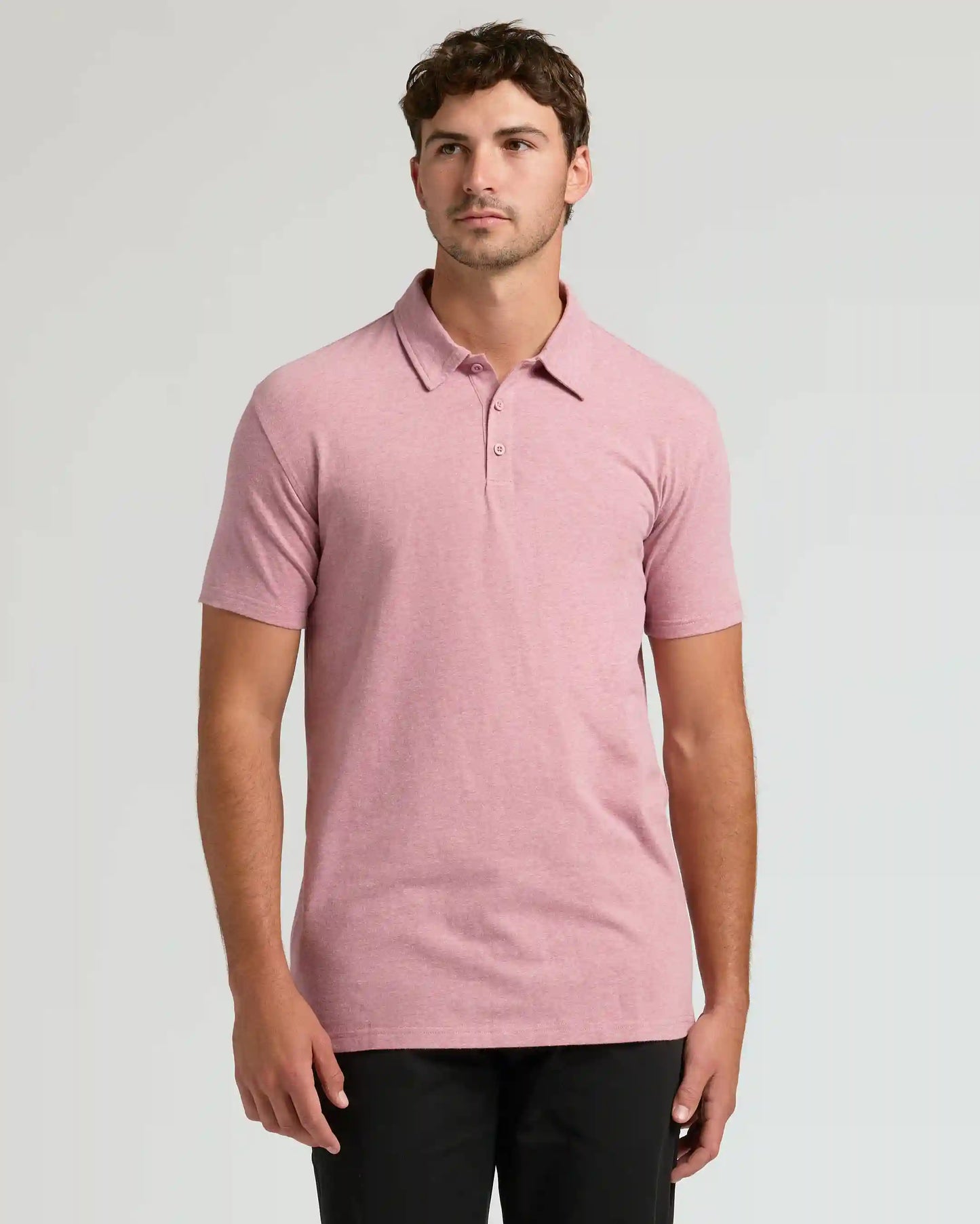 Light Heather Boysenberry Short Sleeve Tall Polo