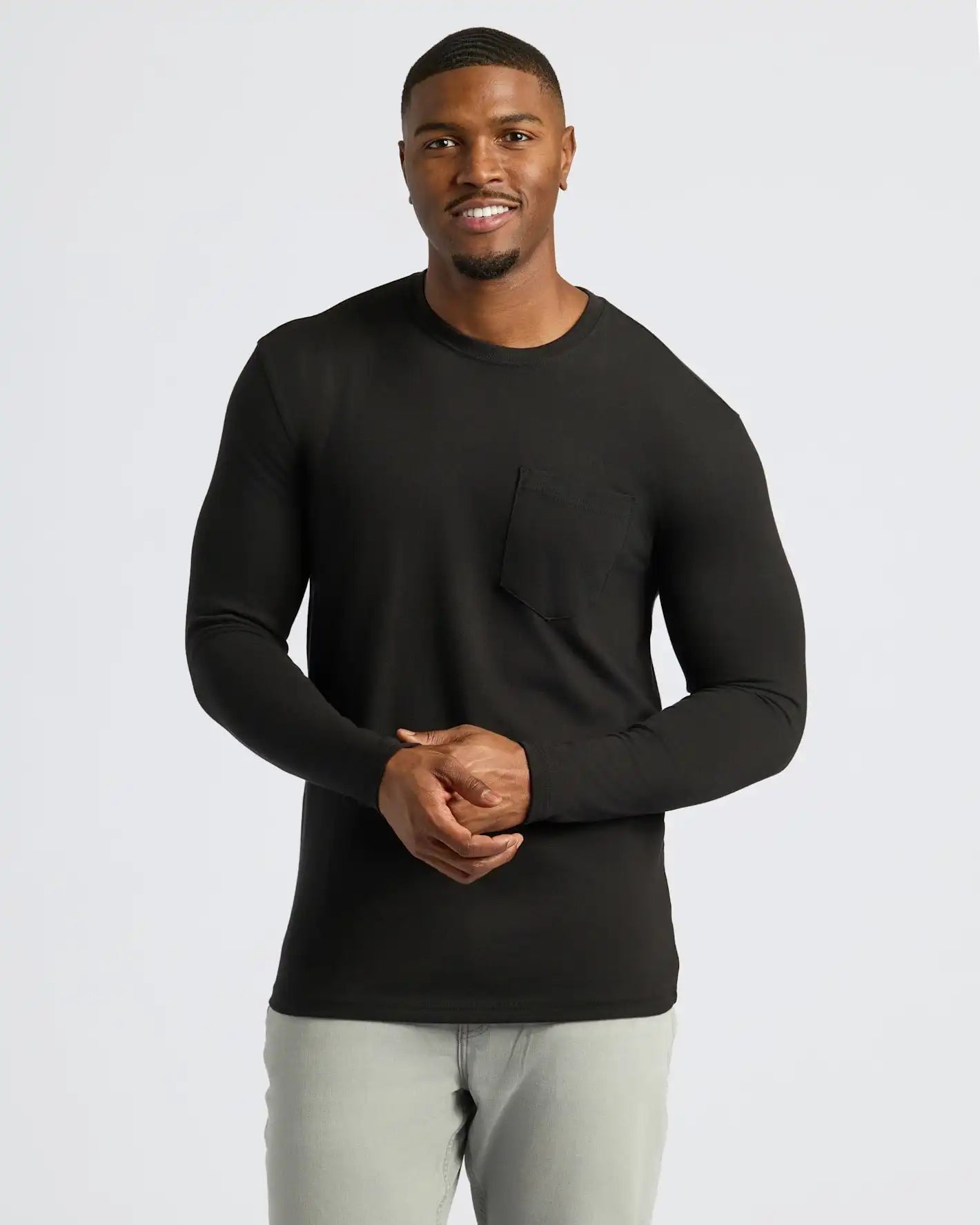 Black & White Tall Heavyweight Long Sleeve Pocket Crew 4-Pack