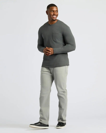 Black & Carbon Tall Heavyweight Long Sleeve Pocket Crew 2-Pack